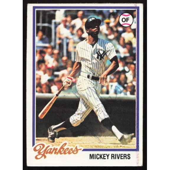 Mickey Rivers Autographed 1978 Topps Card #690 New York Yankees SKU #264307