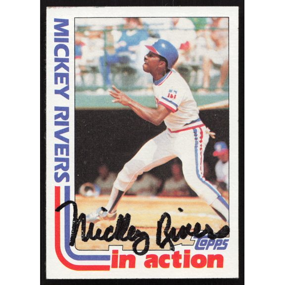 Mickey Rivers Autographed 1982 Topps Card #705 Texas Rangers SKU #264830