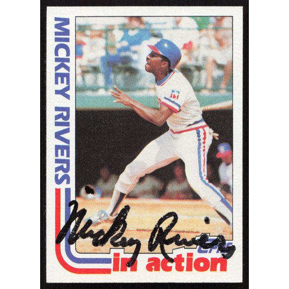 Mickey Rivers Autographed 1982 Topps Card #705 Texas Rangers SKU #264831