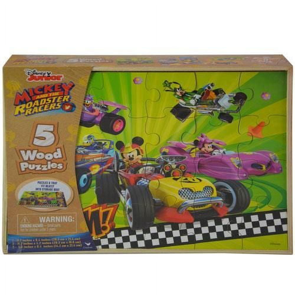 Mickey Roadsters 5pk Wood Puzzle