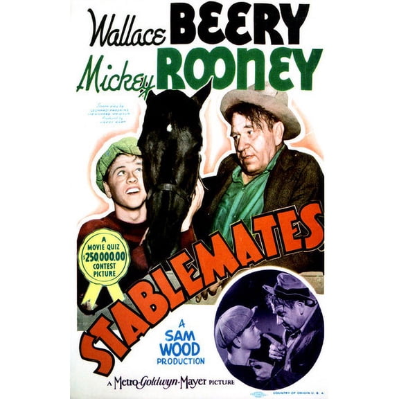 Mickey Rooney and Wallace Beery in Stablemates 24x36 Poster