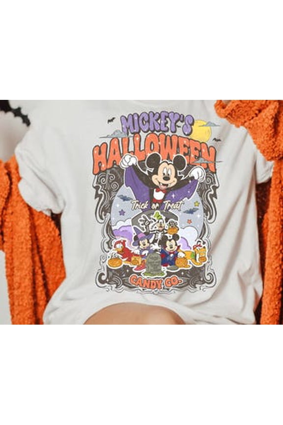 Mickey'S Halloween Candy Co, Trick Or Trea, Disney Halloween Shirt, Spooky Season, Mickey Mouse Vampire Shirt, Black Tshirt