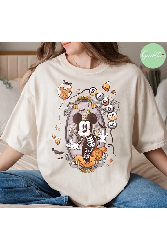 Mickey Skeleton Coquette Shirt, Retro Spooky Mickey Skeleton Halloween Tshirt, Disney Trip Halloween 2025 Tee, Halloween Shirt
