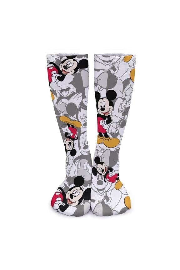 Mickey Sock Funky Knee High Socks Soft 3D Print Athletic Stockings for Women Men