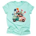 thumbnail image 1 of Mickey Springtime Floral Car Shirt, Epcot Flower and Garden Shirt Unisex Casual Short Sleeve (Mint-4X Large), 1 of 4