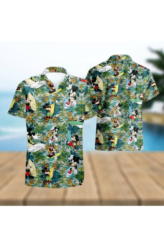Mickey Surfing Hawaiian Shirt