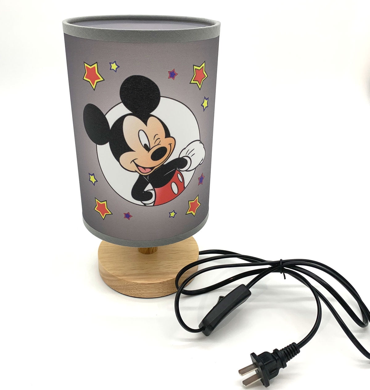 Mickey Table Lamp Night Light Wood Base Room Decoration or Great Gift Ideas