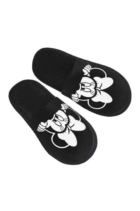 Mickey Women's Plush Slippers Slip-On Indoor House Shoes Fluffy Scuff Slippers Furry Cozy Comfy Slippers