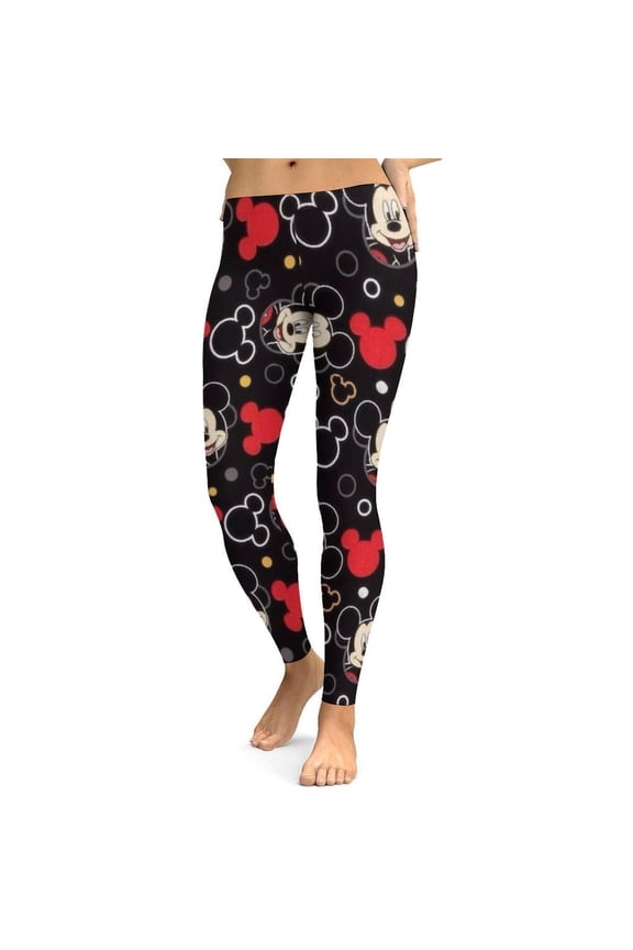 Mickey Yoga Pants for Women Girls Workout Leggings Stretch High Waist Stretchy Soft Sport Pants 2XL