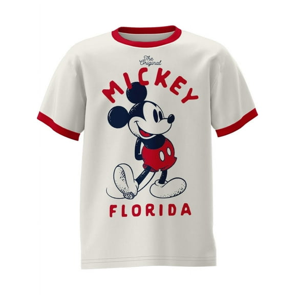 Disney Mickey Mouse Youth Ringer Tee, XS-XL (Unisex)