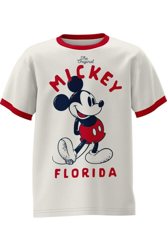Mickey Mouse Youth Ringer Tee, XS-XL (Unisex)