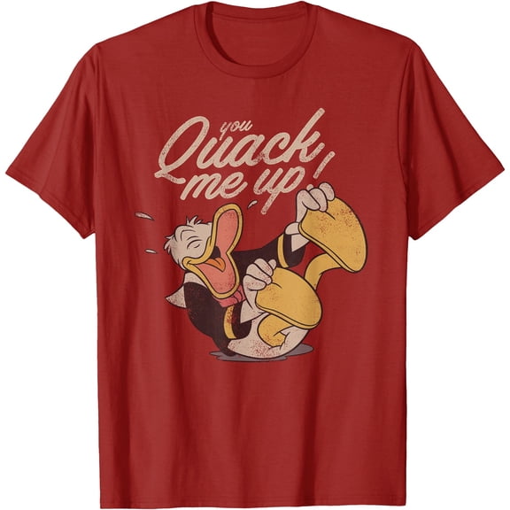 Mickey and Friends Donald Duck You Quack Me Up DTG Print Unisex T-Shirt,Cardinal Red Color,Size 4T