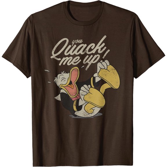 Mickey and Friends Donald Duck You Quack Me Up DTG Print Unisex T-Shirt,Dark Chocolate Color,Size 3XL