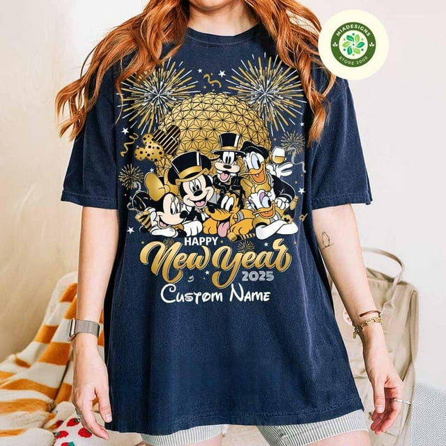 Mickey and Friends Epcot Happy New Year 2025 Shirt Disney Epcot