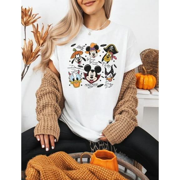 Mickey and Friends Halloween Shirt, Disney Horror Halloween T-Shirt, Trick or Treat Shirt, Mickey Not so Scary Shirt,3XL Color,Size 1