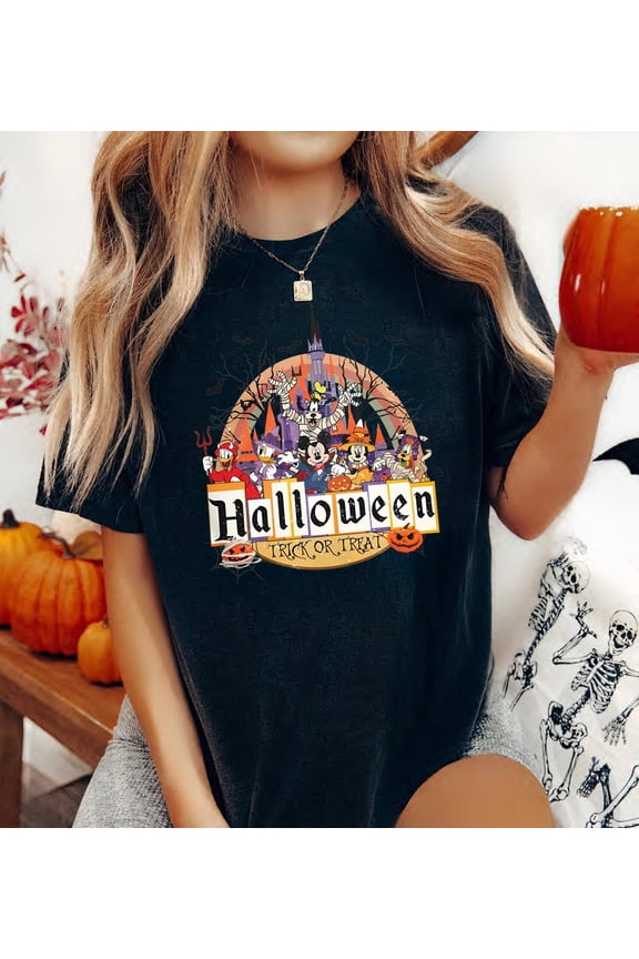 Mickey and Friends Halloween Trick Or Treat Shirt, Mickey Halloween Shirt, Disney Halloween Party Shirt