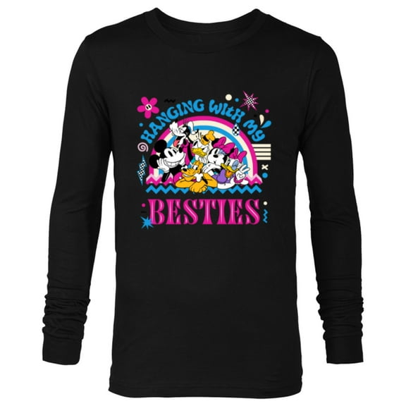 Mickey and Friends Hanging with My Besties - Long Sleeve T-Shirt for Men - Customized-Black