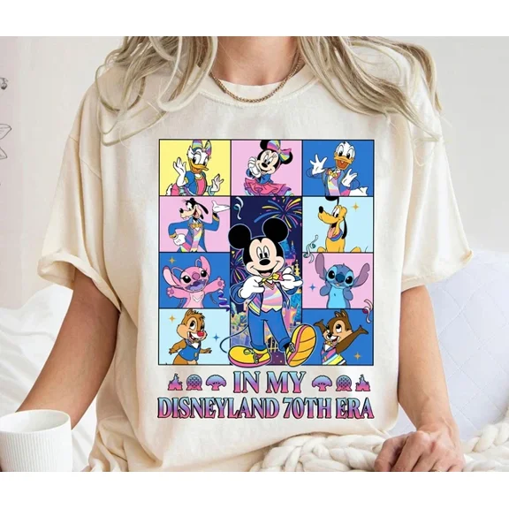 Mickey and Friends In My Disneyland 70th Era Unisex Adult Kid Tee 660198