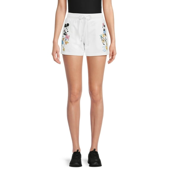 Mickey and Friends Juniors' Graphic Pull-On Shorts, 4" Inseam, Sizes XS-3XL