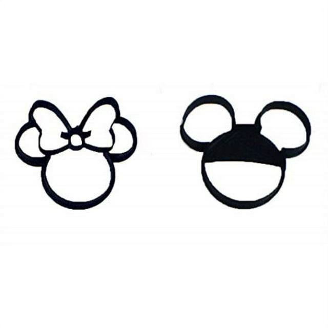 Mickey and Minnie Mouse Cookie Cutter Set, by Yngllc (2 Count)