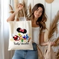 thumbnail image 1 of Mickey and Minnie Mouse Disney Vacation Canvas Tote Bag, 1 of 4