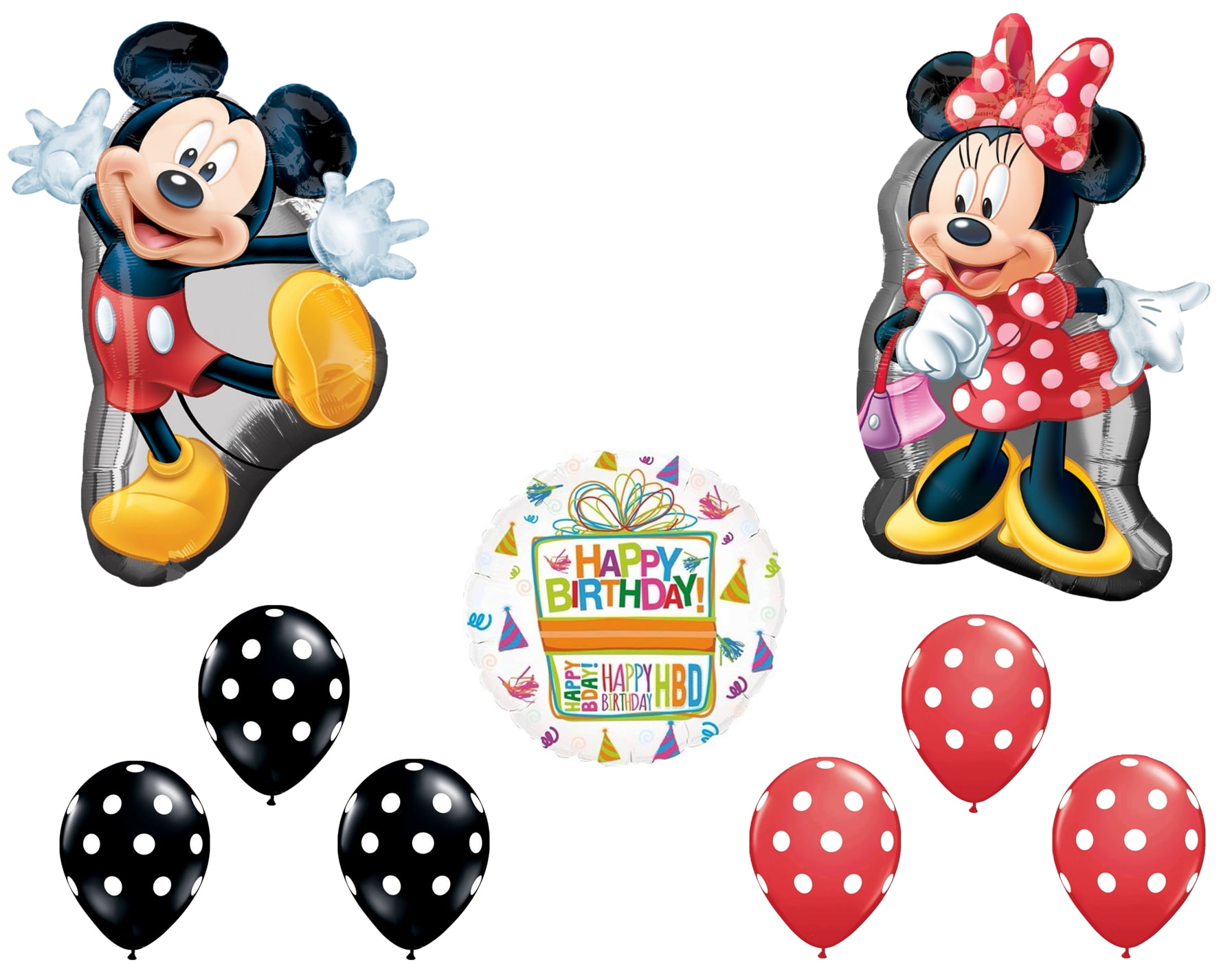 Mickey and Minnie Mouse Full Body Birthday Supershape Balloon Set