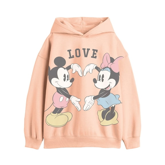 Mickey and Minnie Mouse Girls' Graphic Fleece Hoodie Sweatshirt, Sizes 4-16