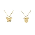 thumbnail image 1 of Mickey and Minnie Mouse Set of 2 Rhinestone Charm Metal Pendants, 1 of 1