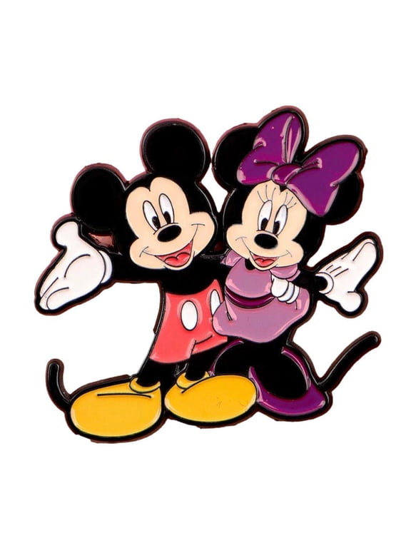 Mickey and Minnie Mouse Together Characters 1.25 inch Wide Metal Enamel Pin