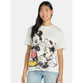 thumbnail image 1 of Mickey and Minnie Mouse Women's Graphic Tee with Short Sleeves, Sizes XXS-XXL, 1 of 4