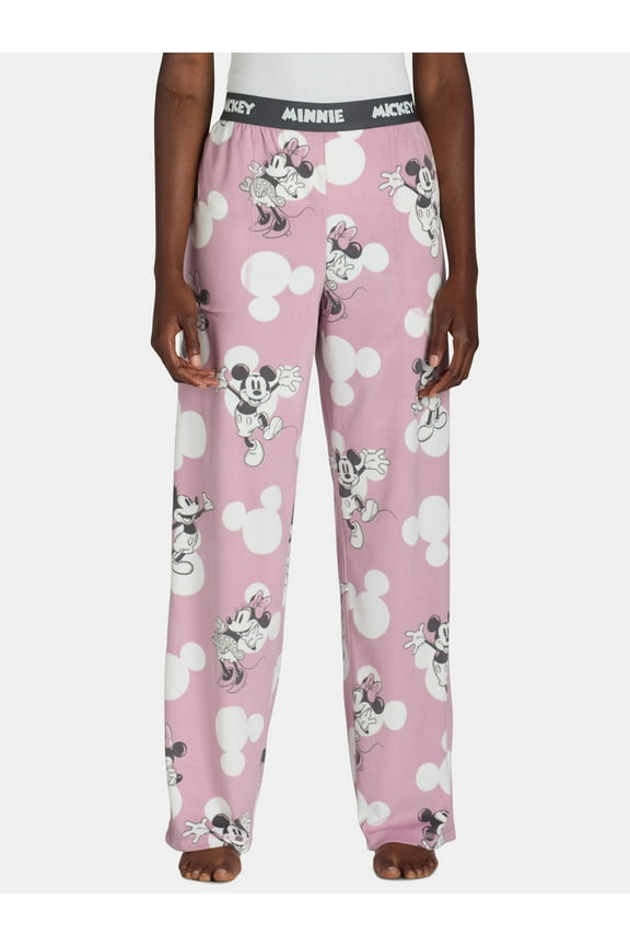 Mickey and Minnie Mouse Women’s Velour Sleep Pants, Sizes XS-3X