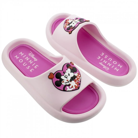 Minnie Mouse 887423-size6 Mickey in Love Womens Cloud Comfort Flip Flop Slides - Size 6