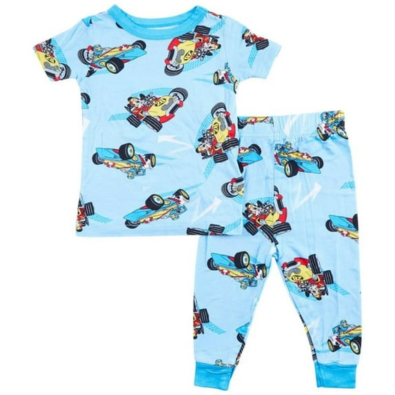 Mickey and the Roadster Racers 2-Piece Pajama Set Short Sleeve Top & Pants Sizes 12M4T Soft Toddler Sleepwear
