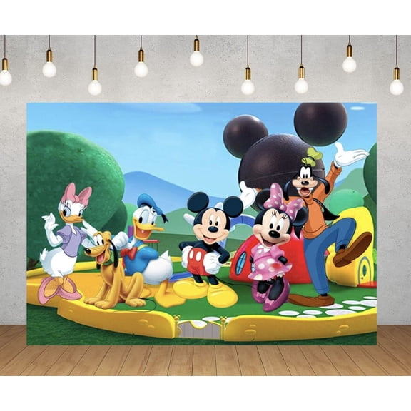 Mickey party decorative background cloth, 6040 inch Mickey background birthday decoration, Mickey theme photography background, suitable for birthday parties.