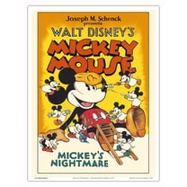 Mickey’s Nightmare - Starring Mickey Mouse - Vintage Film Movie Poster c.1932 - Master Art Print (Unframed) 9in x 12in