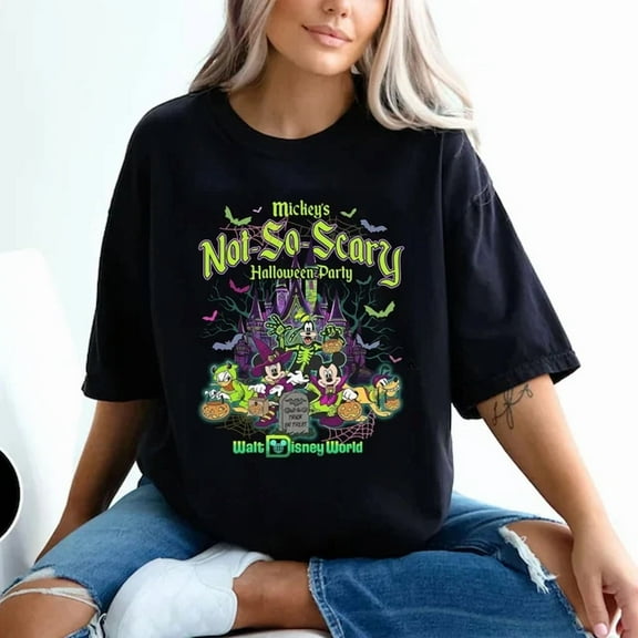 Mickey's Not So Scary Halloween Party 2025,Mickey&friends 2025 Halloween T-Shirt ,Black Color,Size L