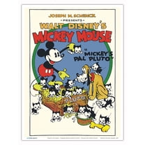 Mickey’s Pal Pluto - Starring Mickey Mouse & Pluto - Vintage Film Movie Poster c.1933 - Master Art Print (Unframed) 9in x 12in