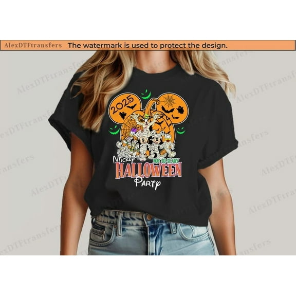 Mickey's Not So Scary Party 2025 Shirt, Custom Disney Halloween Family Shirts, Disney Spooky Shirts, Disneyland 2025 Halloween Party Shirt,Black Color,Size M