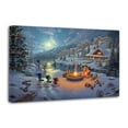 thumbnail image 1 of Mickeys And Minnie Christmas Lodge Wall Art Poster Scroll Canvas Painting Picture Living Room Decor Home 24x36inch(60x90cm), 1 of 6