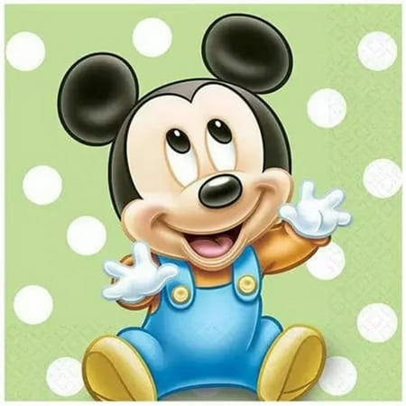 Mickeys First Birthday Beverage Napkins