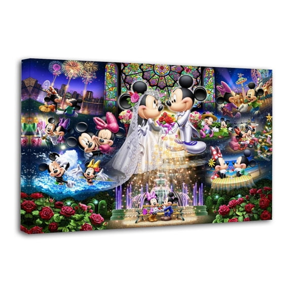 Mickeys And Minnie Forever Promise Wedding Dream Posters Wall Art Painting Canvas Gift Living Room Prints Bedroom Decor Poster Artworks 24x36inch(60x90cm)