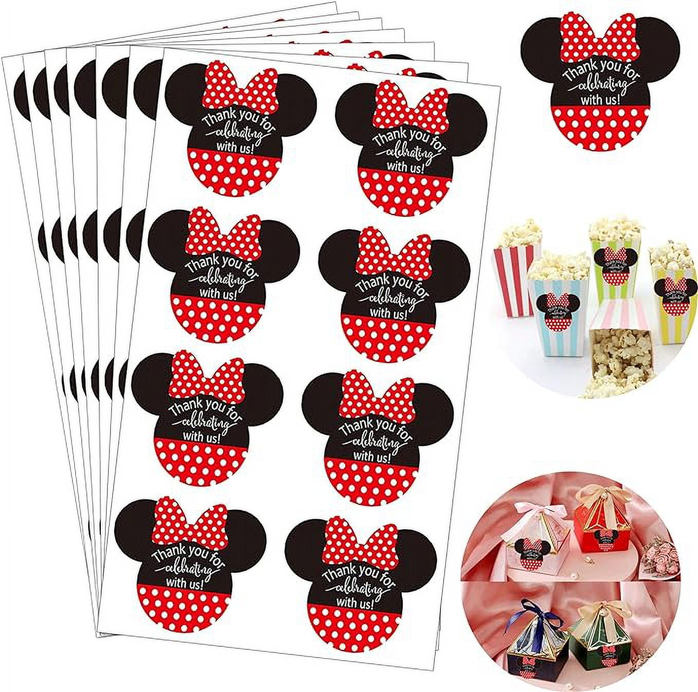 Mickeys/Minnie Stickers "Thank You for Celebrating with Us" Labels 2.38