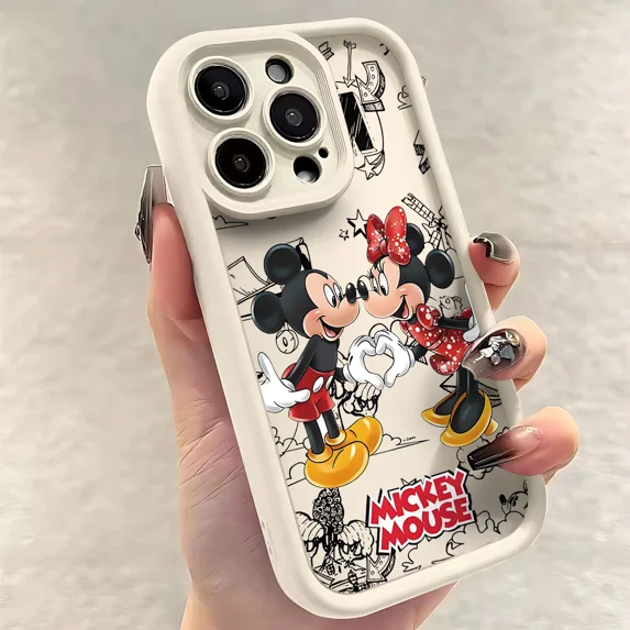 Mickeys Minnies Couple Cute Phone Case for IPhone 16 15 14 13 12 11 Pro Max Mini XR XS X 7 8 Plus Soft TPU Back Cover TYW-185G240725JH2 iPhone 15 Plus
