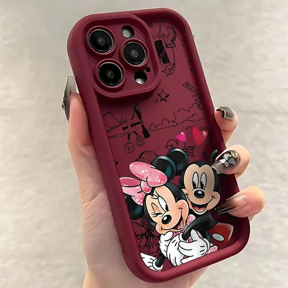 Mickeys Minnies Couple Cute Phone Case for IPhone 16 15 14 13 12 11 Pro Max Mini XR XS X 7 8 Plus Soft TPU Back Cover TYJH-185G240725JH1 iPhone 7 8