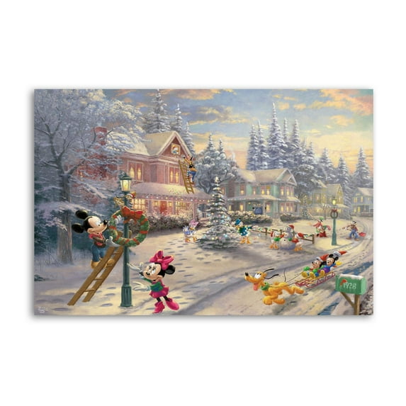 Mickeys & Minnies Victorian Christmas Room Aesthetic Poster Print Art Wall Painting Canvas Posters Gifts Modern Bedroom Decor 16x24inch(40x60cm)