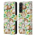 thumbnail image 1 of Micklyn Le Feuvre Patterns 2 Guinea Pigs And Daisies In Watercolour On Mint Leather Book Wallet Case Cover Compatible with Samsung Galaxy S22+ 5G, 1 of 6
