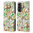 thumbnail image 1 of Micklyn Le Feuvre Patterns 2 Guinea Pigs And Daisies In Watercolour On Mint Leather Book Wallet Case Cover Compatible with Samsung Galaxy S23+ 5G, 1 of 6