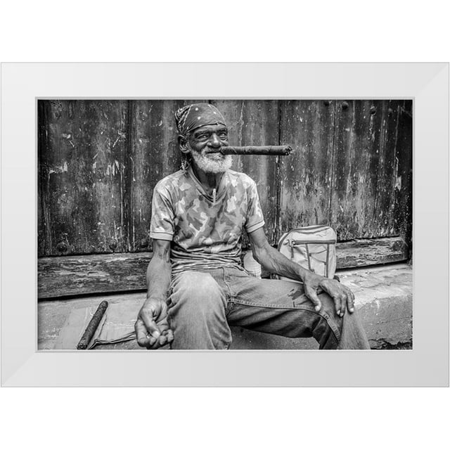 Miclea, Marius 18x13 White Modern Wood Framed Museum Art Print Titled - Smoke A Cigar