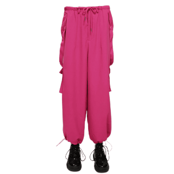 Micotaku Cargo Pants for Women Y2K Workout Sweatpants Women Casual Loose Fit Trousers, Pink, M