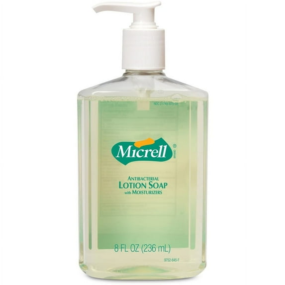 Micrell Antibacterial Lotion Soap - Citrus Scent - 8 fl oz (236.6 mL) - Push Pump Dispenser - Kill Germs - Hand - Bio-based - 1 Each | Bundle of 5 Each